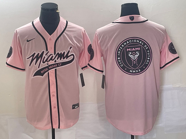 Men's Inter Miami CF Pink Team Big Logo Cool Base Stitched Jersey Men's Inter Miami CF Pink Team Big Logo Cool Base Stitched Jersey